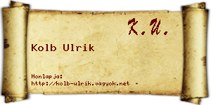 Kolb Ulrik névjegykártya
